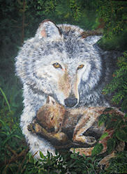 Wolf - Mother & Pup